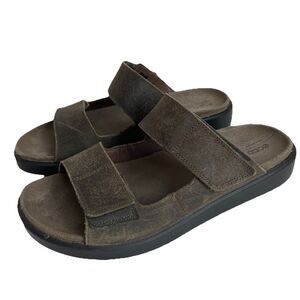 ECCO Cozmo Men's Leather Slide Sandals 43 US 9 - 9.5 Double Strap Comfort Summer